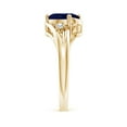 thumbnail image 3 of Angara Natural 2 Ct. Blue Sapphire Side Stone Ring in 14K Yellow Gold for Women (Ring Size: 3), 3 of 11