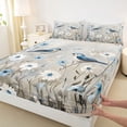 thumbnail image 3 of Castle Fairy Blue Bird Twin Sheet Sets for Teens,Chic Floral Daisy Bedding, 3 of 7