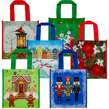 Christmas Present Cookie 6 Pack Small Holiday Gift Tote Bags Reusable Material For Christmas Presents Cookies Candy Set, Festive and cute, reusable alternative to regular gift bags;.., By DG Home Goods ()