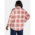 thumbnail image 5 of Terra & Sky Women's Plus Size Faux Shearling Shacket, Sizes 0X-5X, 5 of 5
