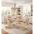 thumbnail image 2 of Caster Chair Company 5-Piece 42x[42/60] Caster Dining Set Wood Edge Laminate Table Top & Wheat Chairs, 2 of 15