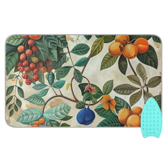 Fruit Leaves Ironing Board Covers Heat Resistant Ironing Pad Mat Portable for Travel Washer Dryer Table