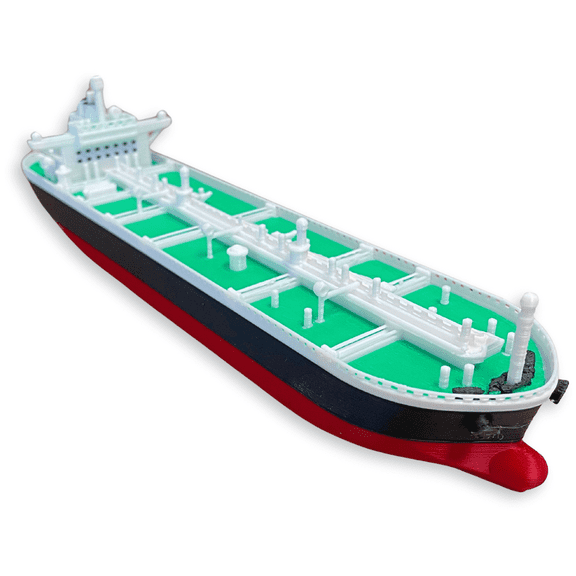 Modern Oil Tanker Ship Model - 12 Inch Commercial Vessel Replica - Merchant Marine Supertanker - Nautical Decor & Maritime Industry Gift for Adults