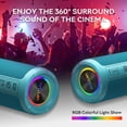 thumbnail image 5 of Ortizan X10B 24W Bass Boost Bluetooth Speaker, IPX7 Waterproof, 30H Playtime, Multi-Colored Lights, 5 of 9