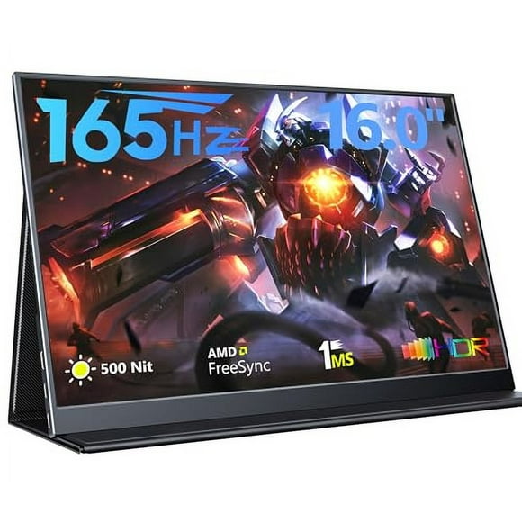 MAGICRAVEN 165Hz Portable Gaming Monitor, 16" 1920x1200 500 Nits Laptop Monitor, Second Computer Display with Speakers, Dual Screen Travel Monitor for PC Phone PS5/4 Xbox Switch