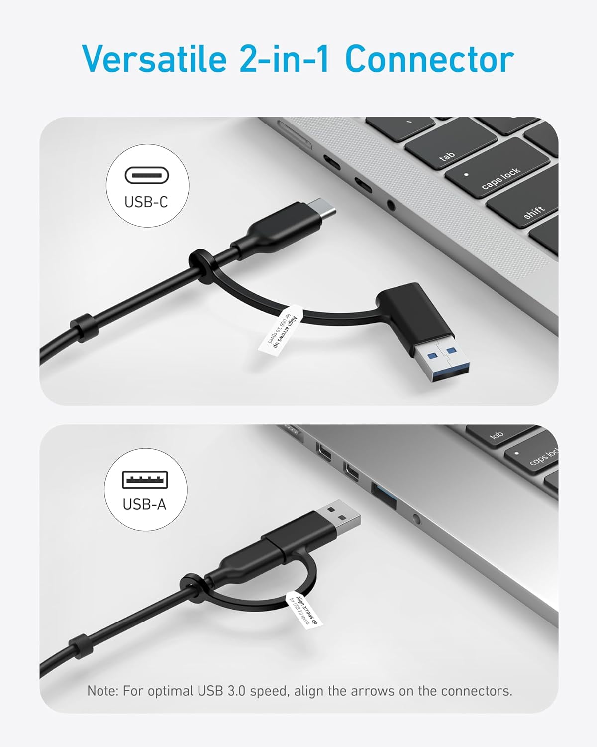 Anker USB C Hub, 8-in-1 5Gbps Data Hub, USB Splitter with 3 USBA and 4 USBC Ports, 100W PD-in, 2-in-1 USB-Connector