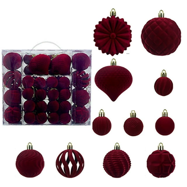 Billuyoard 48 piezas, adornos navideños, formas navideñas con imán de panal, fáciles de hacer para fiestas, adornos colgantes, Decoración del hogar 48 piezas 468 (rojo)
