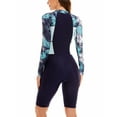 thumbnail image 2 of Women’s Long Sleeve One Piece Swimsuit Boyleg Dive Skin Rashguard Printed Surfing Bathing Suit, 2 of 6