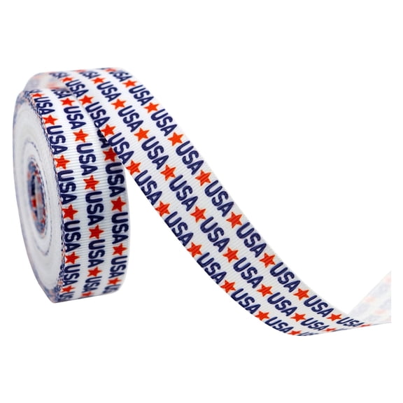 Gnwei Patriotic Ribbon for 4th of July – Red White Stripe Ribbon, 5 Yards Per Roll, Independence Day Ribbon for Wreaths, Bows, Crafts, Memorial Day, Veterans Day, and Patriotic Decorations