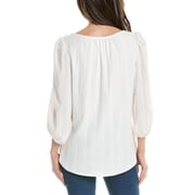 Jones New York womens Tie-Neck High-Low Tunic, L, White