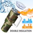 thumbnail image 4 of Camouflage 40oz Tumbler– Stainless Steel Insulated Tumbler with Handle and Straw, Large Capacity Travel Cup for Hot & Cold Drinks, 4 of 6