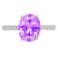 thumbnail image 7 of Solitaire with Accents Engagement Ring for Women - 2.21ct Natural Amethyst in 14K White Gold Promise Ring, 7 of 7