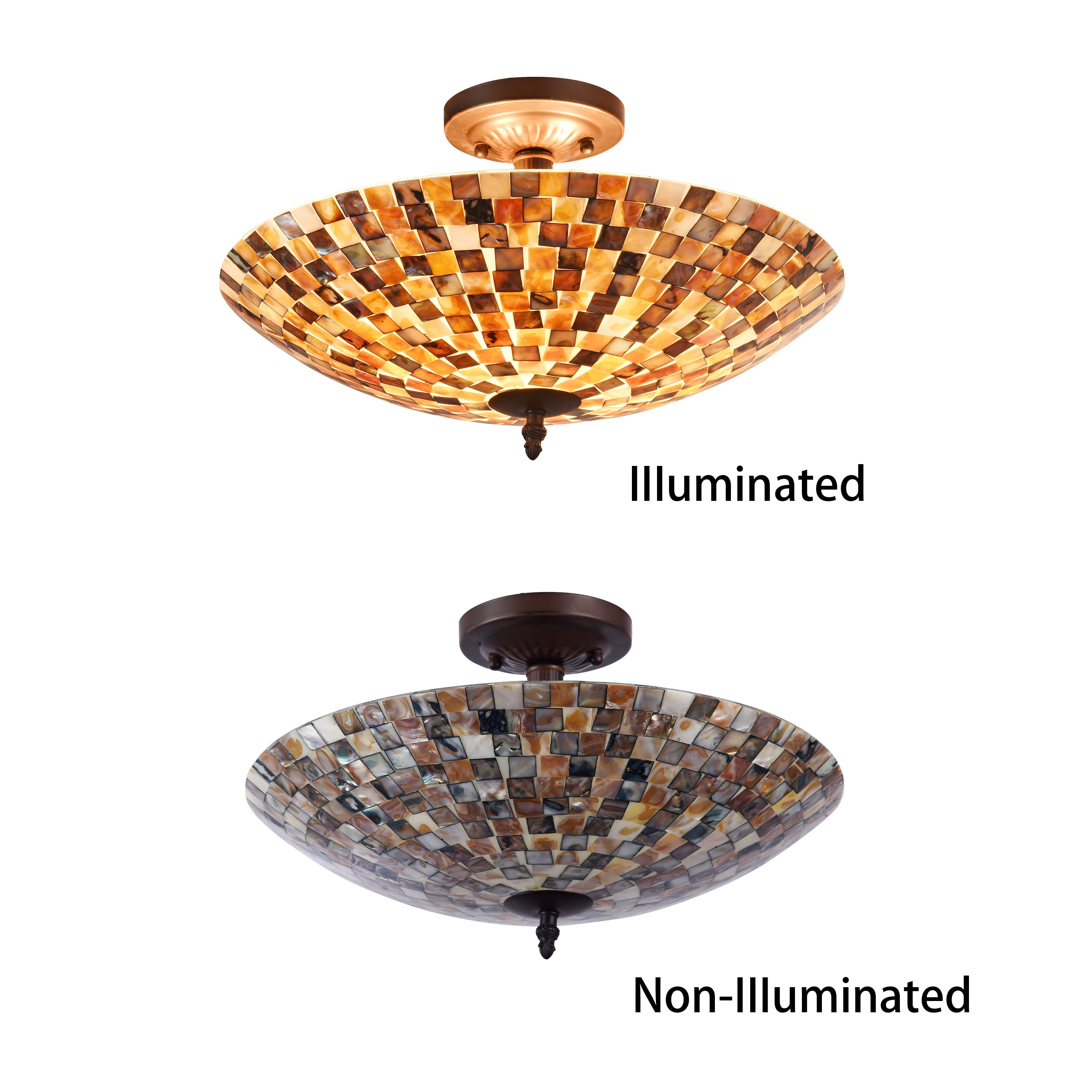 RADIANCE Goods Mosaic 2 Light Semi-Flush Ceiling Fixture 16" Shade