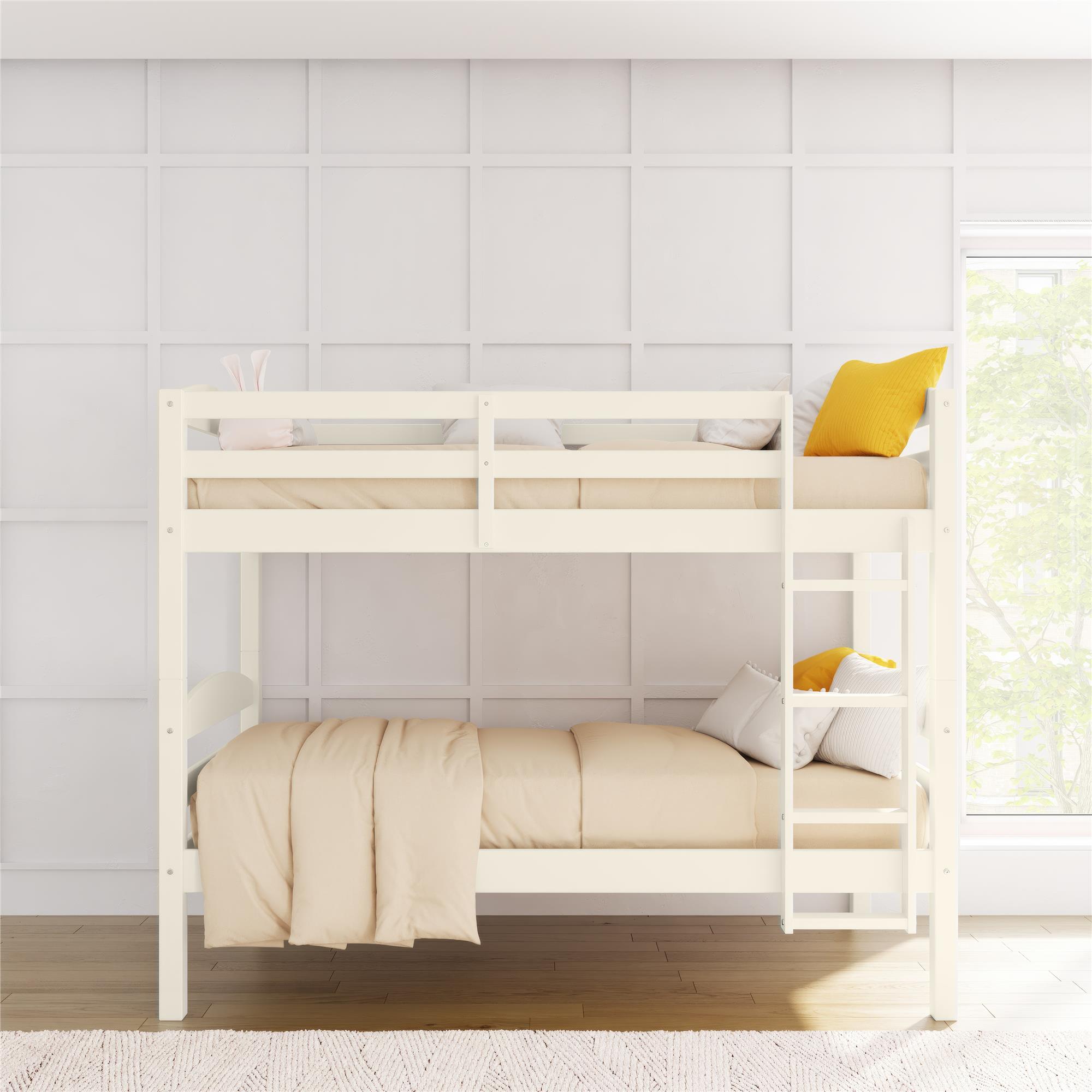 Better Homes & Gardens Leighton Solid Wood Twin-over-Twin Convertible Bunk Bed, White - image 3 of 24