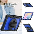 thumbnail image 3 of Case for Samsung Galaxy Tab S6 Lite 10.4 Inch 2024/2022/2020 with Screen Protector, 360 Degree Rotating Kickstand Hand Strap Heavy Duty Shockproof Cover with Shoulder Strap, Dark Blue PC, 3 of 7
