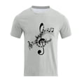 thumbnail image 5 of Bibifish Mens T-Shirts Loose Fit Crew Neck Music Note Print Tees Casual Daily Short Sleeve Tshirts, 5 of 5