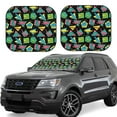 thumbnail image 2 of Uemuo Geometric Dinosaur Printed 2 PCS Car Windshield Sun Shade, Auto Sun Heat and UV Rays Blocker, Foldable Automotive Front Window Sunshade Protector, 2 of 7
