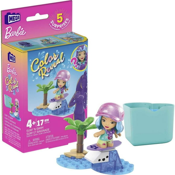 MEGA Barbie Color Reveal Surf 'n Swim - 15 bricks and special pieces