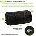 thumbnail image 2 of Champion Sports Wheeled Equipment Bag: Large Nylon Athletic Travel Bag with Wheels for Baseball, Football, Basketball, Soccer, Hockey, and Training , Black, 2 of 6