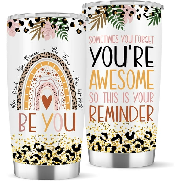 Inspirational Tumbler Mug Gifts for Women: Thank You Teacher Appreciation Birthday Gifts for Friends Coworker Mom - Sometimes You Forget Your Awesome Motivational Gifts for Woman Who Has Everything