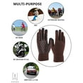 thumbnail image 6 of Gustave Winter Knit Gloves Touchscreen Windproof Anti-slip Thermal Soft Wool Lining Elastic Cuff for Women Men "Brown, Men", 6 of 8