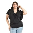 thumbnail image 1 of Blusa con moño al frente Roman Fashion Tallas Extras 1874 Negro 36, 1 of 5