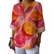 thumbnail image 1 of Camiseta tipo túnica domirica con cuello en V y estampado floral, talla grande, 1 of 3