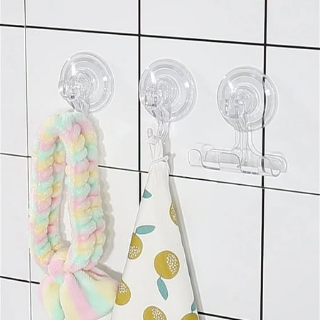 

GXSR Adhesive Hooks Wreath Suction Hanger Heavy Duty Wall Hooks Waterproof Adhesive Suction Cup Hooks Wreath Hanger Hooks for Hanging Kitchen Bathroom Christmas Wreath Shower Coat