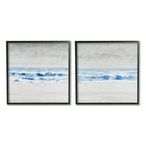 Stupell Industries Abstract Rolling Beach Waves Nautical Shoreline Landscape Painting Black Framed Art Print Wall Art, Set of 2, Design by Tim OToole