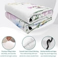 thumbnail image 4 of Full Quilt Set 78''x90'', Pink Blue Spring Floral Lightweight Bedspread Coverlet Set with 2 Pillow Shams, Watercolor Elegant Botanical Breathable All Season Quilt Bedding for Bedroom/Guest Room, 4 of 9