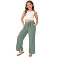 thumbnail image 5 of LIIPEE Summer Pants For Girls Casual Lightweight Drawstring Waist Baggy Wide Leg Solid Color Trousers Kids Breathable Comfortable Cute Daily Pants,14-15 Years, 5 of 6