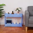 thumbnail image 2 of Uxcell 21.7" 2-Tier Slim Gap Storage Organizer Rack Shelf Plastic Blue, 2 of 8