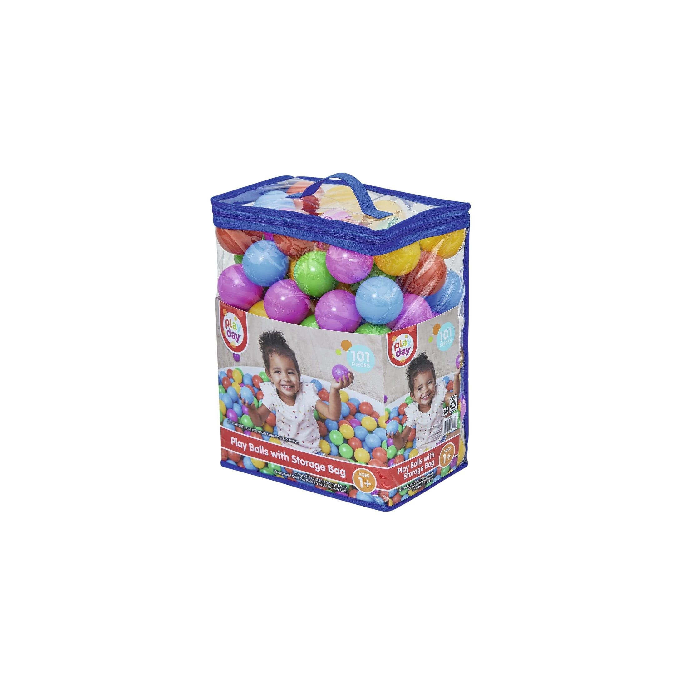 Play Day 100 Multi-Colored Play Balls 2.5" for Toddlers and Kids
