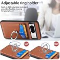 thumbnail image 5 of Phone Case for Google Pixel 8 5G Wallet Cover with Tempered Glass Screen Protector and Slim Ring Stand Credit Card Holder Magnetic Leather Cell Accessories Pixel8 Pixle Eight Women Men Brown, 5 of 14