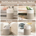 thumbnail image 6 of Large Laundry Hamper, 58L Tall Laundry Basket, Baby Nursery Hamper for Blanket Storage, Clothes Hamper for Laundry in Bedroom,15 x 20 inches, Light & Brown, 6 of 7