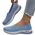 thumbnail image 6 of IEMIEMIEM Women's Loafer Shoes Mesh Non Slip Slip On Casual Ballet Flat Nurse Walking Sneakers Knit Round Toe Casual Memory Foam Orthopedic Shoes Blue 6.5 Wide, 6 of 9