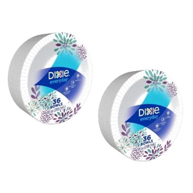 Cuencos de papel Dixie Everyday, 300 ml, 36 unidades, 10 onzas, tamaño almuerzo