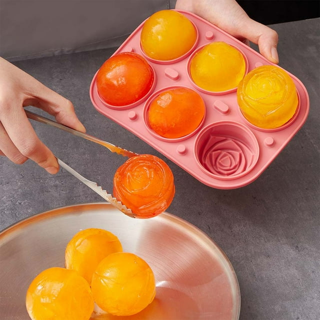 Electrodomésticos de cocina, juego de 6 moldes 3 en 1 para hielo, esfera rosa, bandejas de silicona con diseños divertidos para whisky, cócteles y licores. Moldes para hombres, regalos para fiestas en