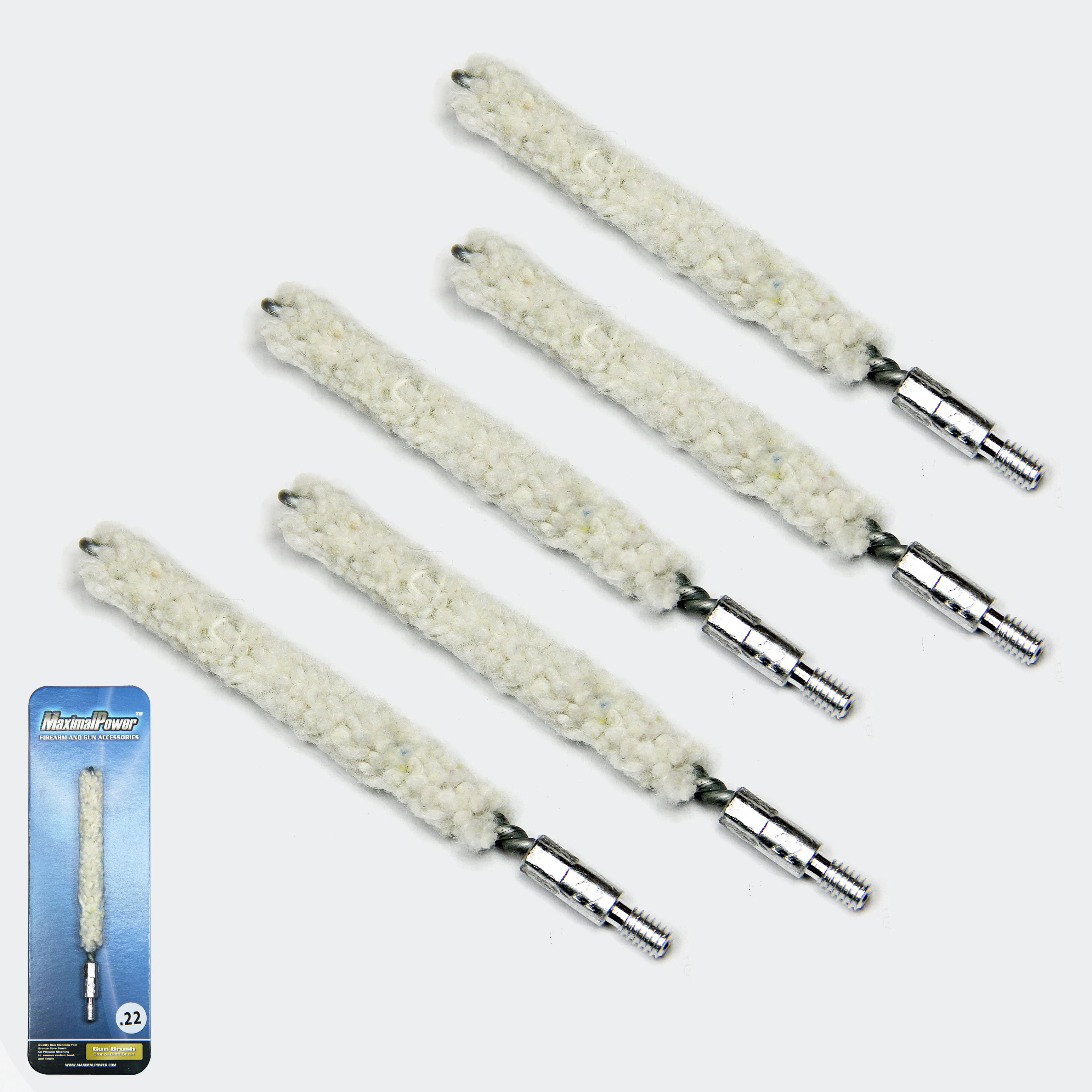 MaximalPower Gun Cleaning Bore Cotton Mops Brush .22 Caliber for 822