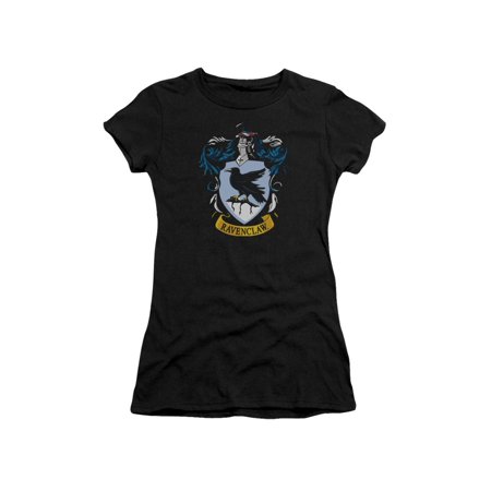 Juniors Black Short - Harry Potter Ravenclaw Crest Short Sleeve Junior Sheer Black