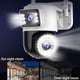 thumbnail image 5 of Cámara de vigilancia exterior con enlace de dos lentes, 360 grados, teléfono móvil, monitoreo remoto WiFi, intercomunicador bidireccional, visión nocturna, seguimiento móvil, alarma, cámaras HD, 5 of 9