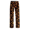thumbnail image 5 of Adult Halloween Print Pajama Pants Loose Fit Sleep Pants for Women Men No Drawstring Soft Comfy Casual Loungewear Sleepwear for Home Halloween Party Fluorescence Yellow B M, 5 of 5