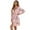 Pink, variant on Mullti Women's Kimono Robe Floral Print Short Sleep Dress Nightgown Long Sleeve Bathrobe Soft Sleepwear Ladies Loungewear