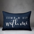 thumbnail image 2 of Creative Products Come & Sit With Me Bold Script Navy 14x20 Indoor / Outdoor Pillow, 2 of 2