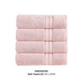 thumbnail image 2 of Bergamo 4 Piece Spun loft Towels with Stripes and Twill Weave The Urban Port, Pink - Saltoro Sherpi, 2 of 2