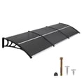 thumbnail image 3 of Macrout 115.9”x 37.8”Outdoor Window Awning Exterior with Polycarbonate Panels for Door Entrance, Air Conditioner, Front and Back Patio Door Canopy for Sun Shelter, UV, Rain, Snow Protection(Gray), 3 of 10