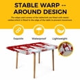 thumbnail image 4 of Red Christmas Table Cloths for 6 Foot Rectangle Tables, Snowman Snowflake Gifts Xmas Tree Patio Waterproof Elastic Fitted Tablecloths, Washable Rectangular Table Cover for Camping, 4 of 8