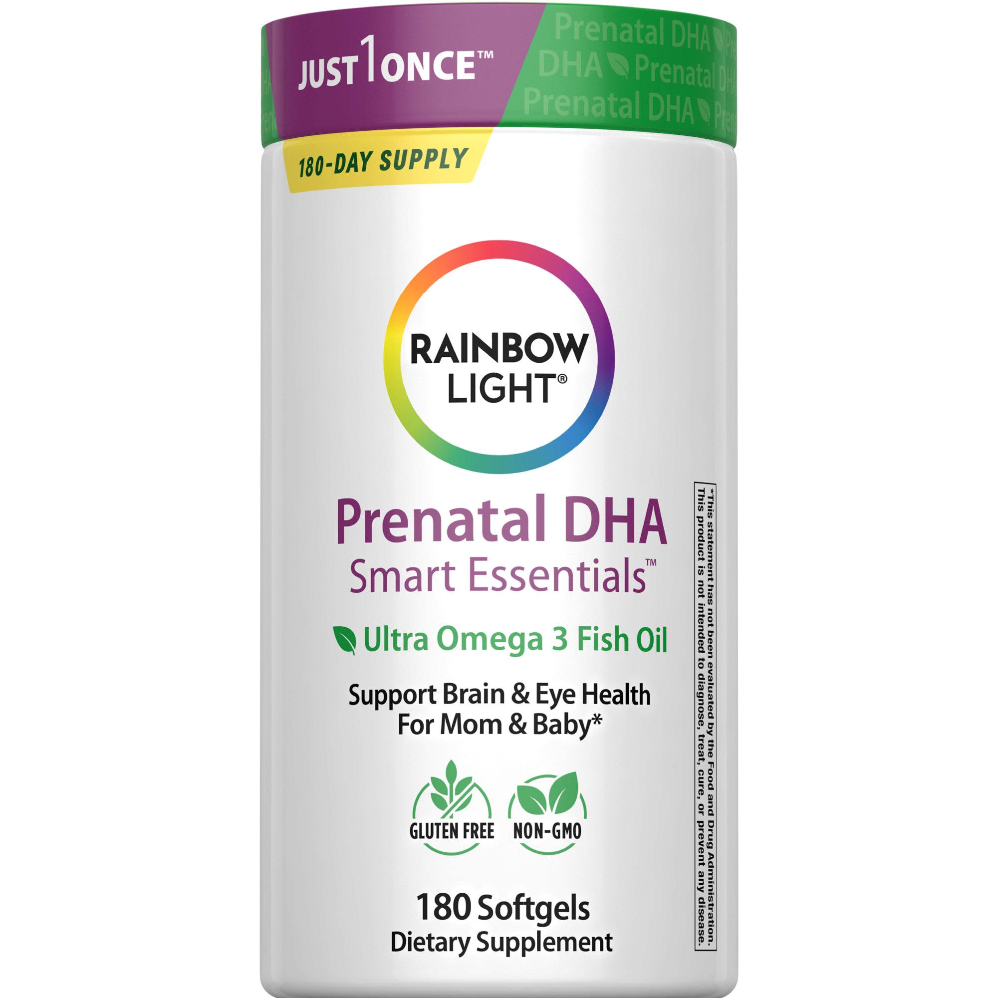 Prenatal DHA Smart Essentials | Omega 3 Fatty Acids EPA & DHA | 180 Softgels | by Rainbow Light
