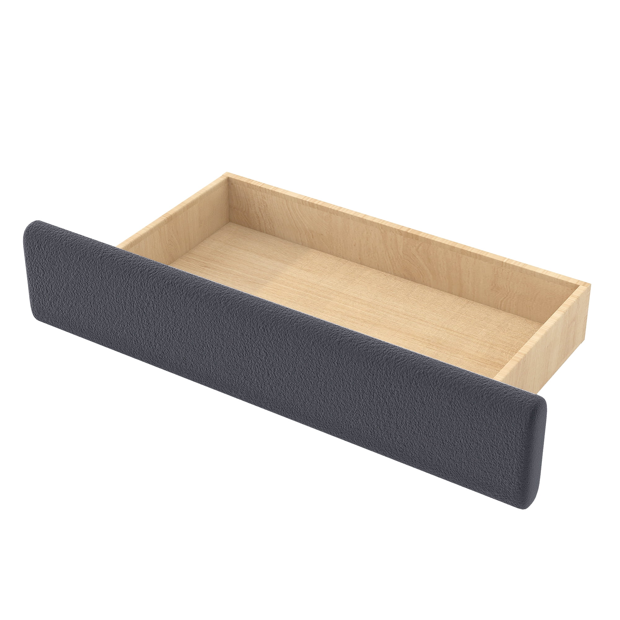 EUROCO Queen Size Upholstered Daybed with 2 Storage Drawers, Solid Wood Sofa Bed Frame, Easy Assembly, Space-Saving Design, Gray