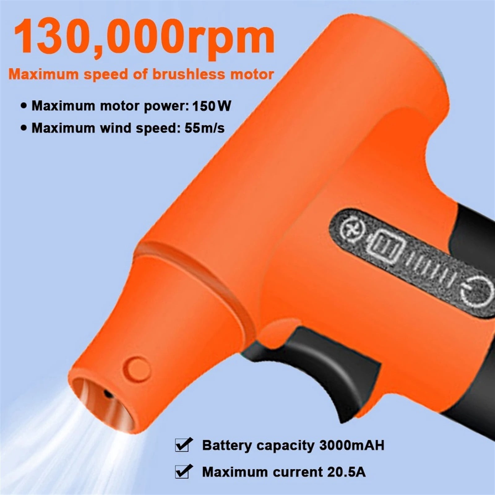 Handheld Brushless Motor Jet Fan 130,000RPM Turbofan High Power Dust Blower Compressed Air Duster Type-C Charging Interface